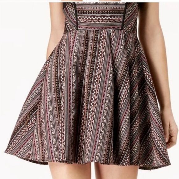 BCBGeneration Woven Fit and Flare Dress. Halter, Boho. - Picture 5 of 16